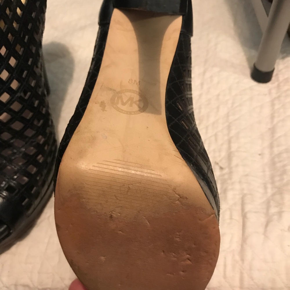 MK peep toe booties